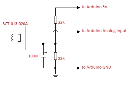 Home connect a SCT-013-030 Sensor to an Arduino board