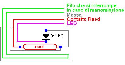 Lo schema elettrico del sensore reed